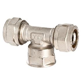 Тройник обжимной VALTEC 20х3/4"	с переходом на вн. р.(VTm.332.N.200520)