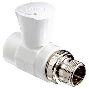 Кран  VALTEC 25х3/4" полипропиленовый (VTp.717.0.02505) для подключения радиатора прямой