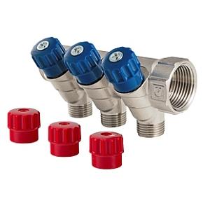 Коллектор VALTEC   3/4"х3 вых. 1/2" нар.,с регулировочными вентилями, (VTc.560.N.0503)
