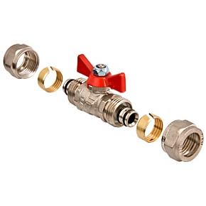 Кран шаровой VALTEC 16", под обжим, рукоятка бабочка  (VT.343.N.1616)